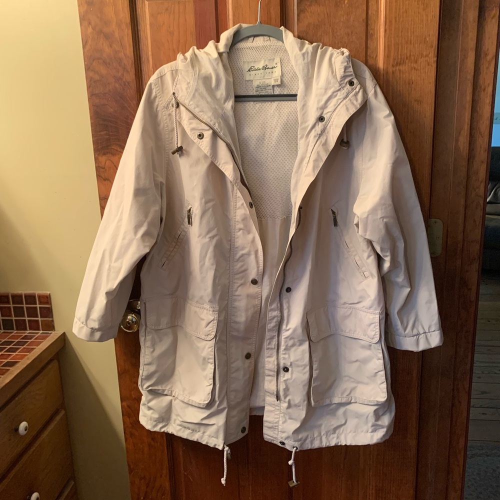 Eddie Bauer Cream Hooded Jacket